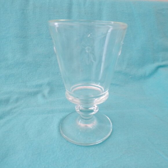 La Rochere Bee Clear Footed 6 Oz Wine Goblet Glass Embossed Bee 6" Single - Picture 1 of 4